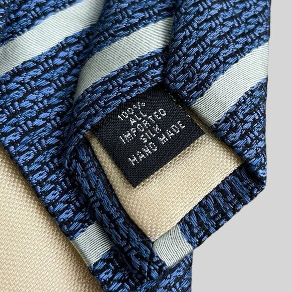 Tommy Bahama Blue and White Striped Silk Tie - Picture 4 of 5